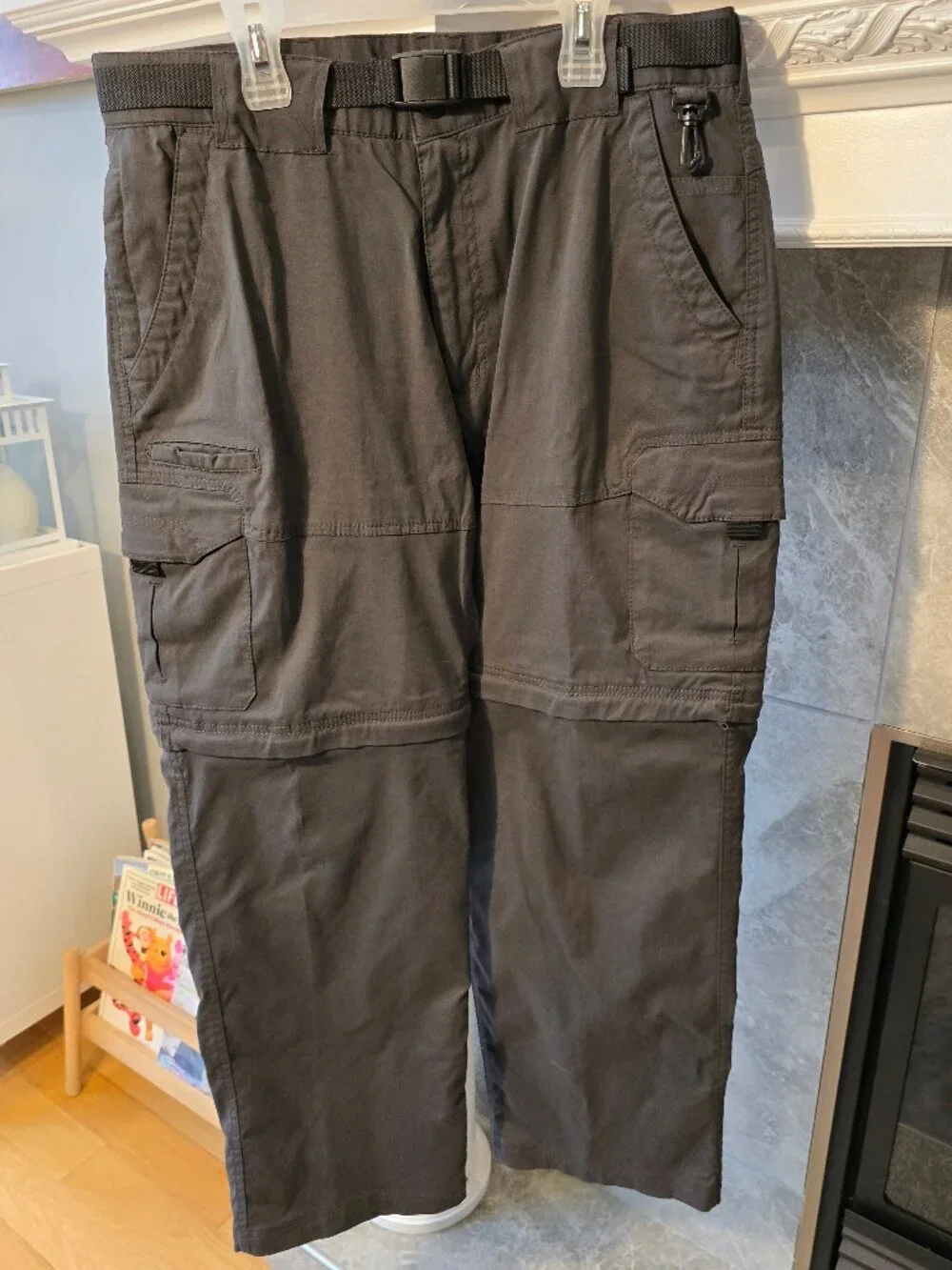 BC Clothing Men Convertible Stretch Cargo Pants with belt medium - Picture 1 of 5